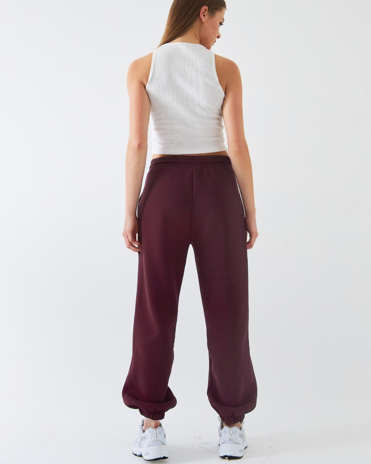 Oversize Unisex Eşofman Altı Bordo – 3 İplik Şardonlu, Paça-Bel Lastikli, Cepli, Modern Rahat Kesim