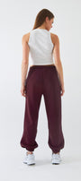 Oversize Unisex Eşofman Altı Bordo – 3 İplik Şardonlu, Paça-Bel Lastikli, Cepli, Modern Rahat Kesim