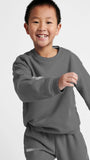 Füme Unisex Çocuk Bisiklet Yaka Nature Concept Baskılı Oversize Hoodie Sweatshirt 