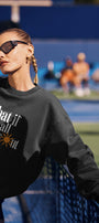 Kadın Oversize Sweatshirt What If  Baskılı Füme Konsept – Bisiklet Yaka, 3 İplik Şardonlu Polar