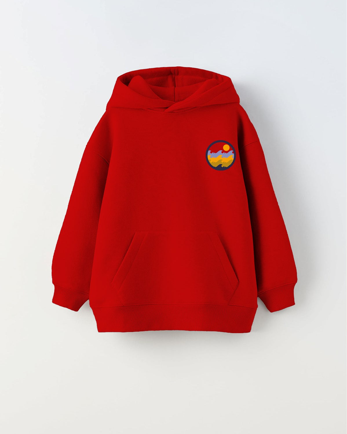 Kapüşonlu İçi Polar Rise And Enjoy Baskılı Kırmızı Unisex Çocuk Hoodie Sweatshirt