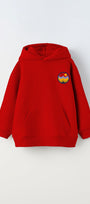 Kapüşonlu İçi Polar Rise And Enjoy Baskılı Kırmızı Unisex Çocuk Hoodie Sweatshirt