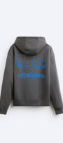 Kapüşonlu İçi Polar Peanuts Yazılı Snoopy Desen Baskılı Füme Oversize Hoodie Sweatshirt