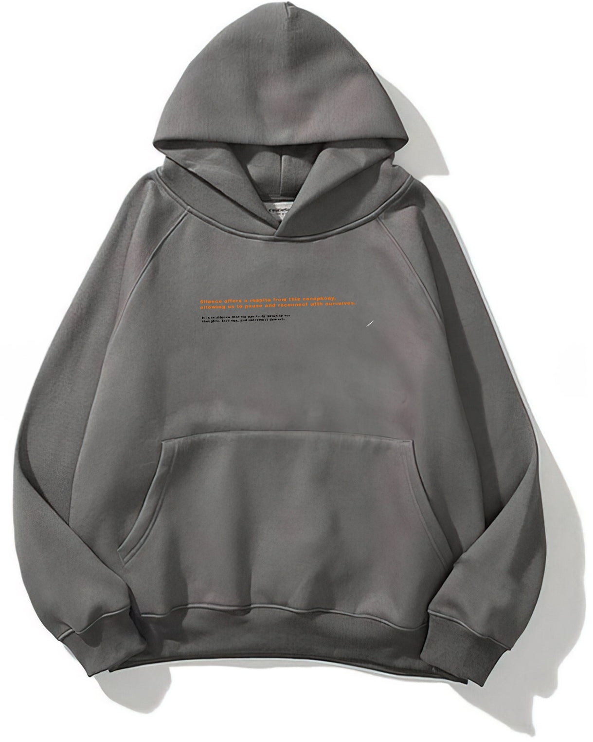 Kapüşonlu İçi Polar Art Work Heykel Baskılı Füme Unisex Hoodie Sweatshirt
