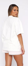 White Fox Beyaz Kadın Capsule 09 Rodeo Crew Yazılı Bisiklet Yaka T-shirt