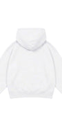 Kız Çocuk Oversize Basic Hoodie Sweatshirt Beyaz – Kapüşonlu, Kanguru Cepli, 3 İplik Polar