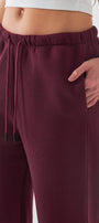 Oversize Unisex Eşofman Altı Bordo – 3 İplik Şardonlu, Bol Paça, Cepli, Modern Rahat Kesim