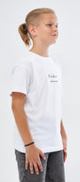 Bisiklet Yaka Palmiye Baskılı Beyaz Çocuk T-shirt