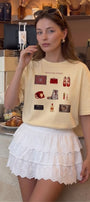 Kadın Oversize Tişört Russian Girl Wishlist Baskılı Sarı – Bisiklet Yaka, Rahat Kalıp, %100 Pamuk
