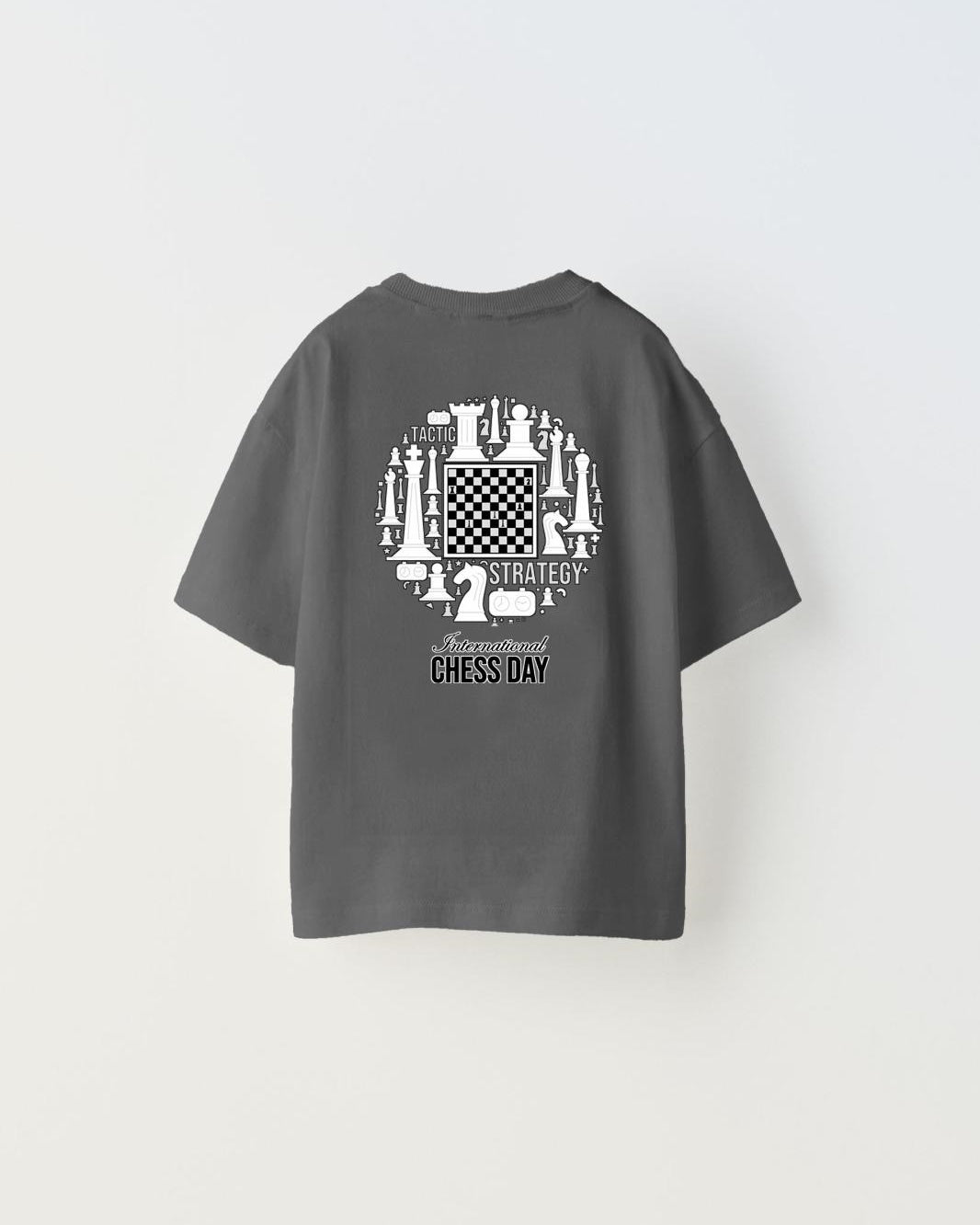 International Chess Day Yazılı Satranç Tasarım Baskılı Füme Çocuk T-Shirt