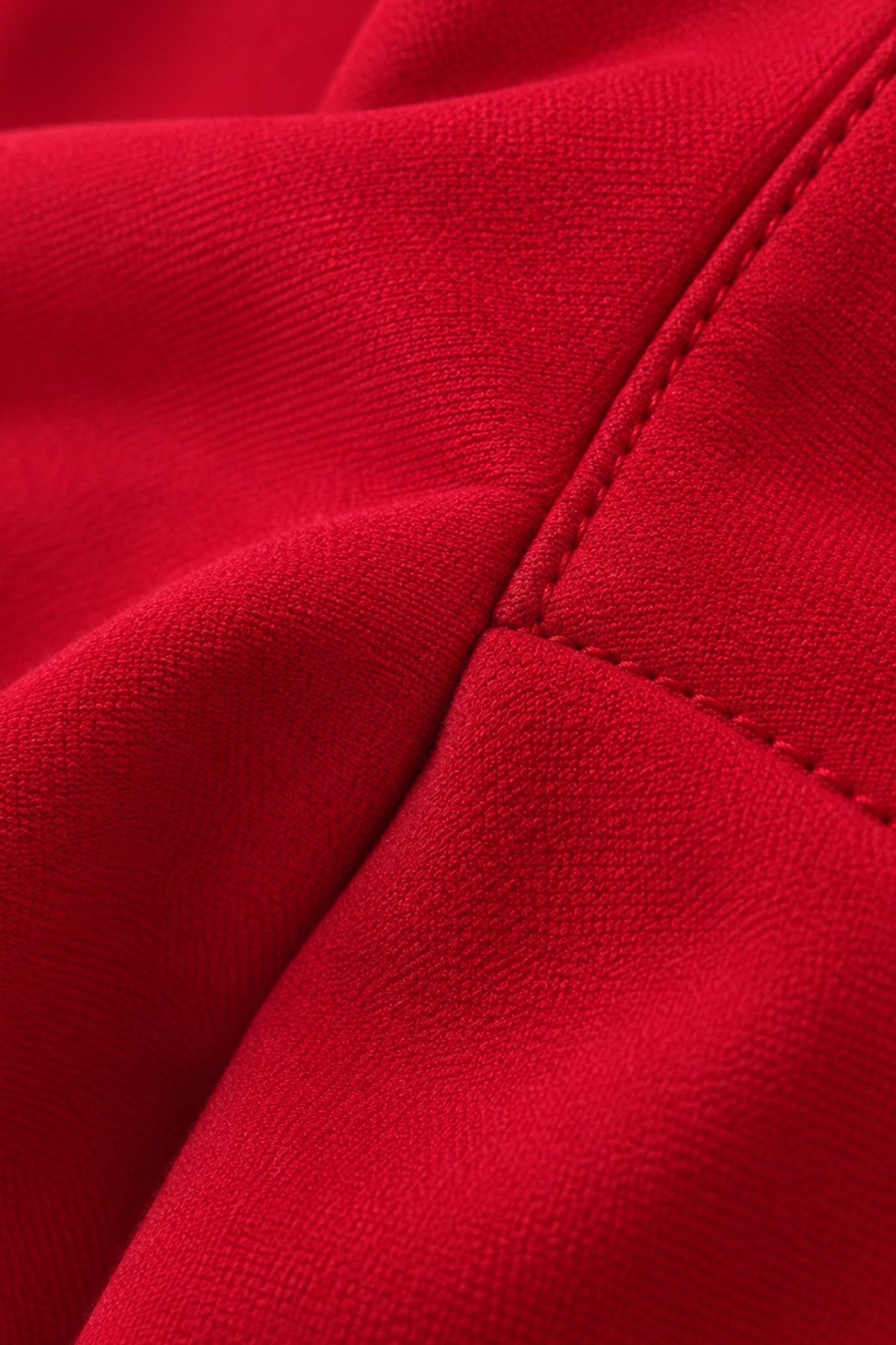 Kadın Vanta Oversize Bomber Ceket Kırmızı – Dik Yaka, Tam Fermuarlı, Gizli Cepli, Elastik Belli