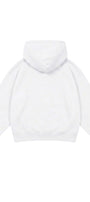 Kız Çocuk Oversize Hoodie Love Mount Baskılı Beyaz – Kapüşonlu, Cepli, 3 İplik Polar