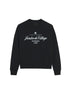 Siyah Bisiklet Yaka İçi Polar Jardin Du Village Yazı Baskılı Oversize Sweatshirt