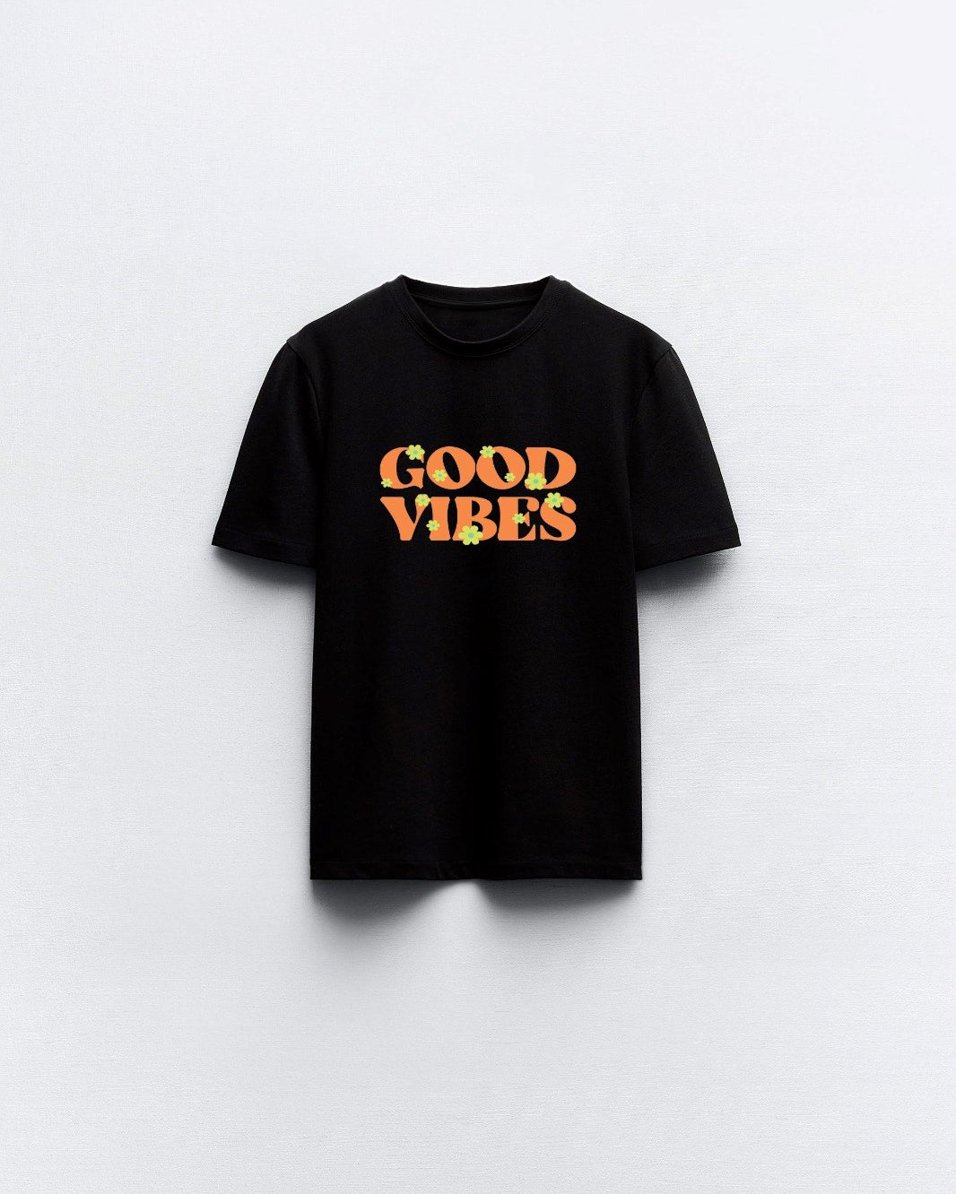 Good Vıbes Yazılı Baskılı Siyah Çocuk T-shirt