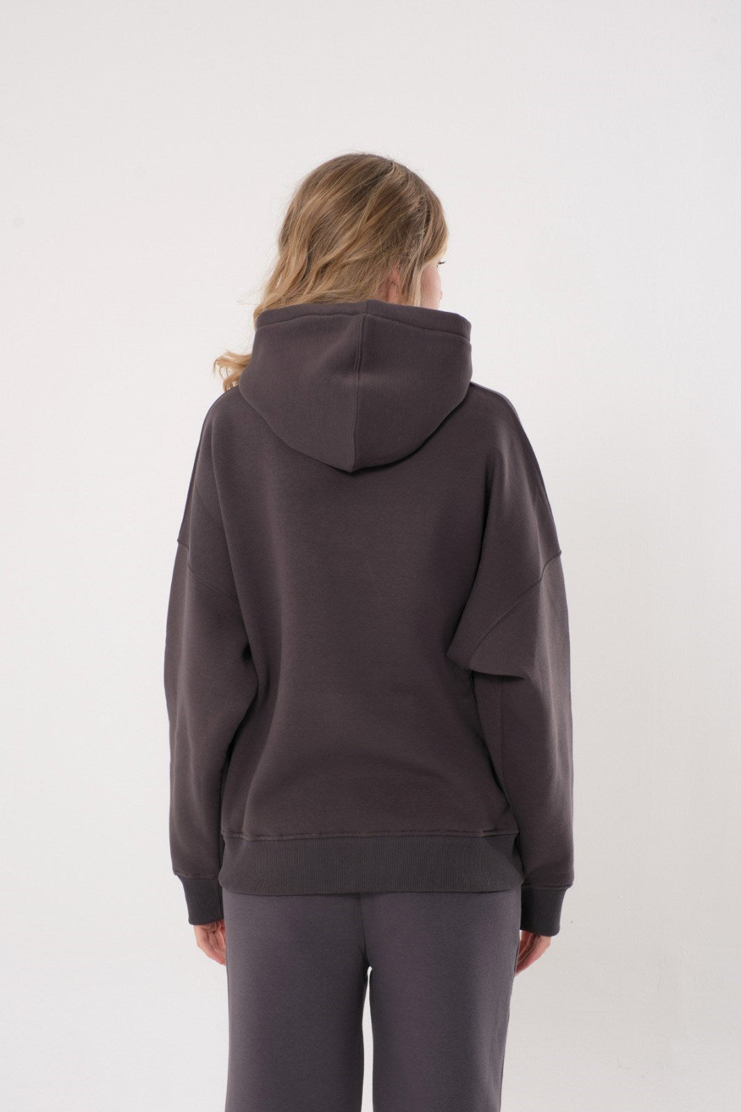 Kadın Oversize Kapüşonlu Sweatshirt ve Eşofman Takım Yüksek Rubber Baskı  Rahat ve Şık Tasarım