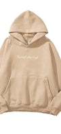 Kapüşonlu İçi Polar Vincent Van Gogh Baskılı Bej Unisex Hoodie Sweatshirt