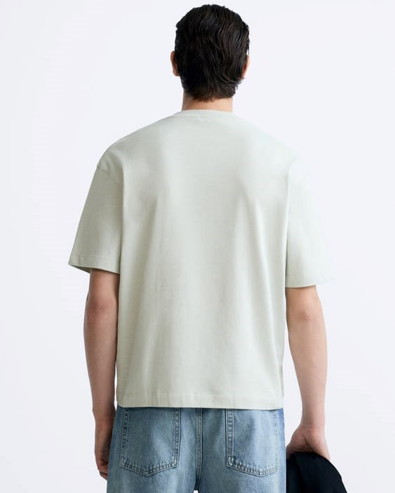Bisiklet Yaka Syzygy Yazılı Oversize Mint Erkek T-shirt 
