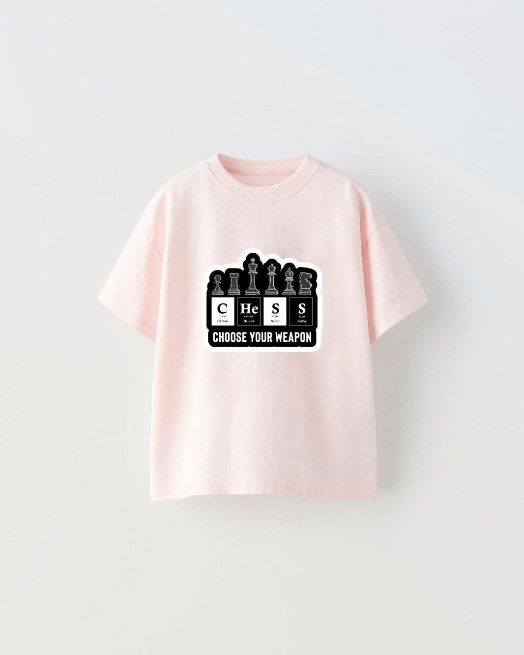Choose Your Weapon Yazılı Satranç Tasarım Baskılı Pembe Çocuk T-Shirt