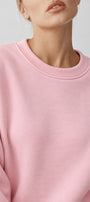 Kadın Oversize Sweatshirt Paris 3D Baskılı Pembe – Bisiklet Yaka, Kol ve Sırt Baskılı, 3 İplik