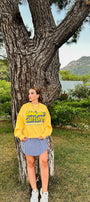 Kadın Oversize Sweatshirt Unique Culture Baskılı Sarı – Bisiklet Yaka, 3 İplik Şardonlu Polar