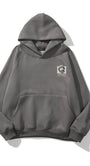 Kapüşonlu İçi Polar Intense Feelings Yazılı Heykel Baskılı Füme Unisex Hoodie Sweatshirt