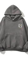 Kapüşonlu İçi Polar Intense Feelings Yazılı Heykel Baskılı Füme Unisex Hoodie Sweatshirt