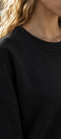Kadın Oversize Sweatshirt Empathy 3D Baskılı Siyah – Bisiklet Yaka, 3 İplik Şardonlu Polar