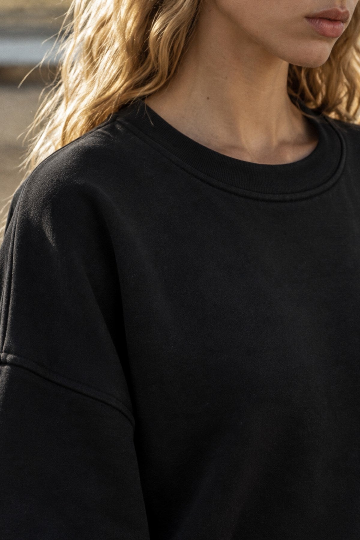 Kadın Oversize Sweatshirt Empathy 3D Baskılı Siyah – Bisiklet Yaka, 3 İplik Şardonlu Polar