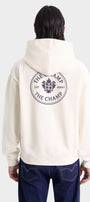 Unisex 3 İplik Şardonlu Ekru Kapüşonlu Sweatshirt – The Champ Baskılı, Armalı, Modern Şehir Modası