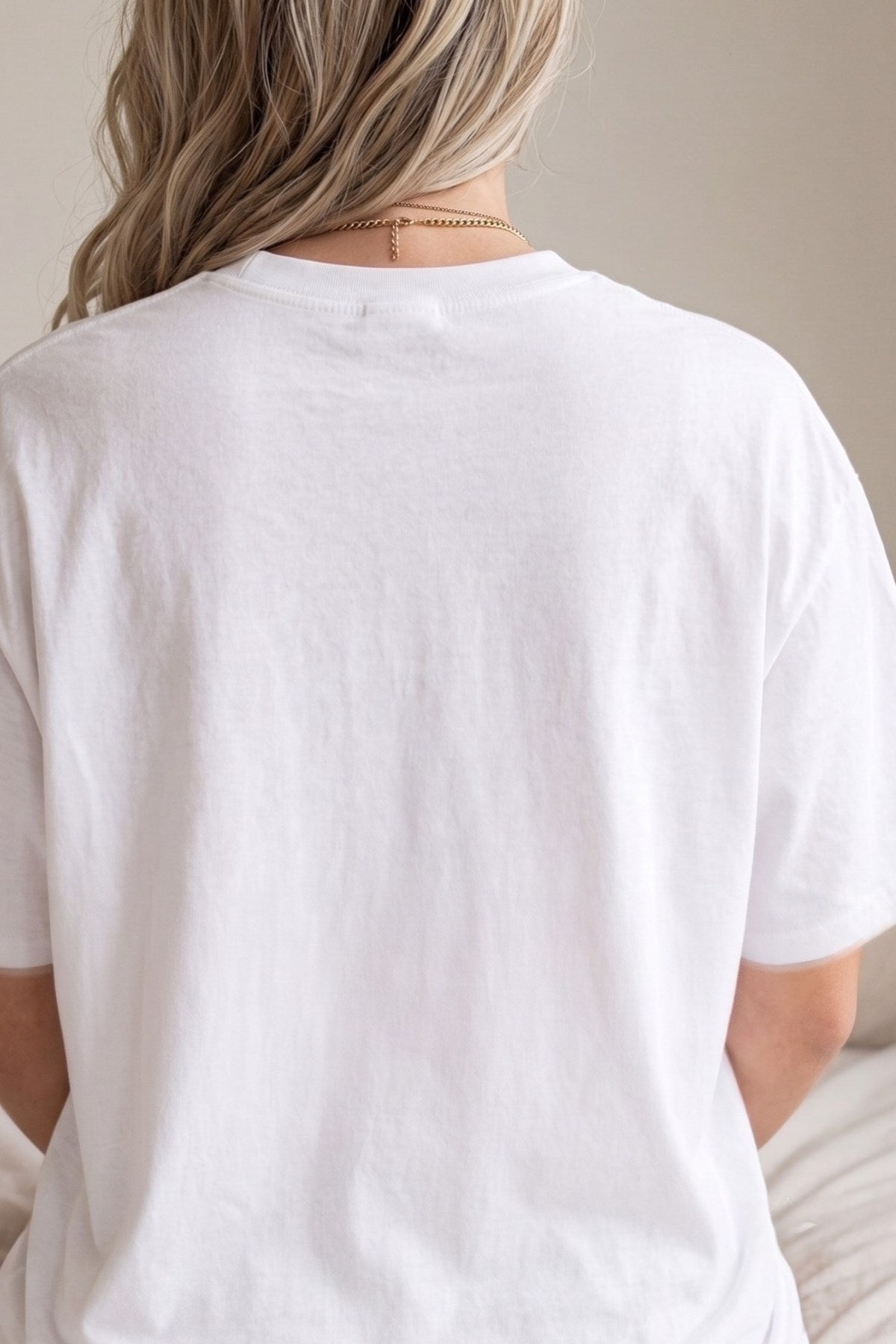 Kadın Oversize Tişört Watermelon Mood Baskılı Beyaz – Bisiklet Yaka, Rahat Kalıp, %100 Pamuk