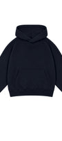Kız Çocuk Oversize Basic Hoodie Sweatshirt Lacivert – Kapüşonlu, Kanguru Cepli, 3 İplik Polar