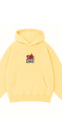 Kız Çocuk Oversize Hoodie Love Mount Baskılı Sarı – Kapüşonlu, Cepli, 3 İplik Polar
