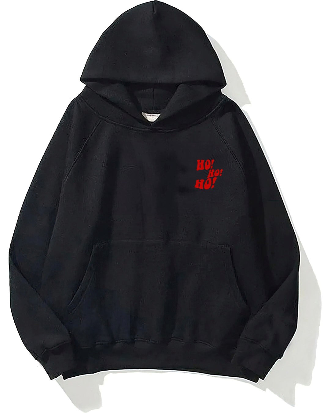 Kapüşonlu İçi Polar Ho! Ho! Ho! Christmas Yazı Baskılı Siyah Unisex Sweatshirt