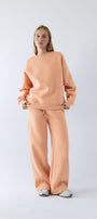 Unisex Oversize Eşofman Takımı Basic Turuncu – Bisiklet Yaka, Bol Paça, 3 İplik Şardonlu Polar