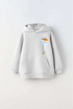 Kapüşonlu İçi Polar Shape Your Own Reality Baskılı Beyaz Unisex Çocuk Hoodie Sweatshirt