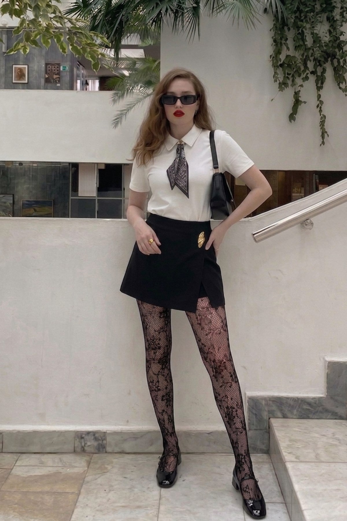 Kadın Liora Şort Etek Siyah – Metal Aksesuar Detaylı, Mini Boy, Fermuar Detaylı, Şort İç Yapılı