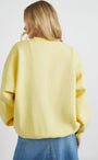 Kadın Oversize Sweatshirt Be Hot Baskılı Sarı – Bisiklet Yaka, 3 İplik Şardonlu Polar
