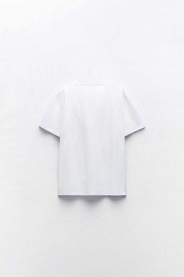 The Champ (Po) Aime Yazılı Kadın Oversize Beyaz T-Shirt