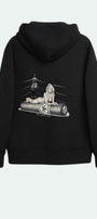 Kadın Oversize Sweatshirt Hoodie Ring Spirit Black Siyah – Kapüşonlu, 3 İplik Polar, Kanguru Cepli
