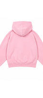 Kız Çocuk Oversize Basic Hoodie Sweatshirt Pembe – Kapüşonlu, Kanguru Cepli, 3 İplik Polar