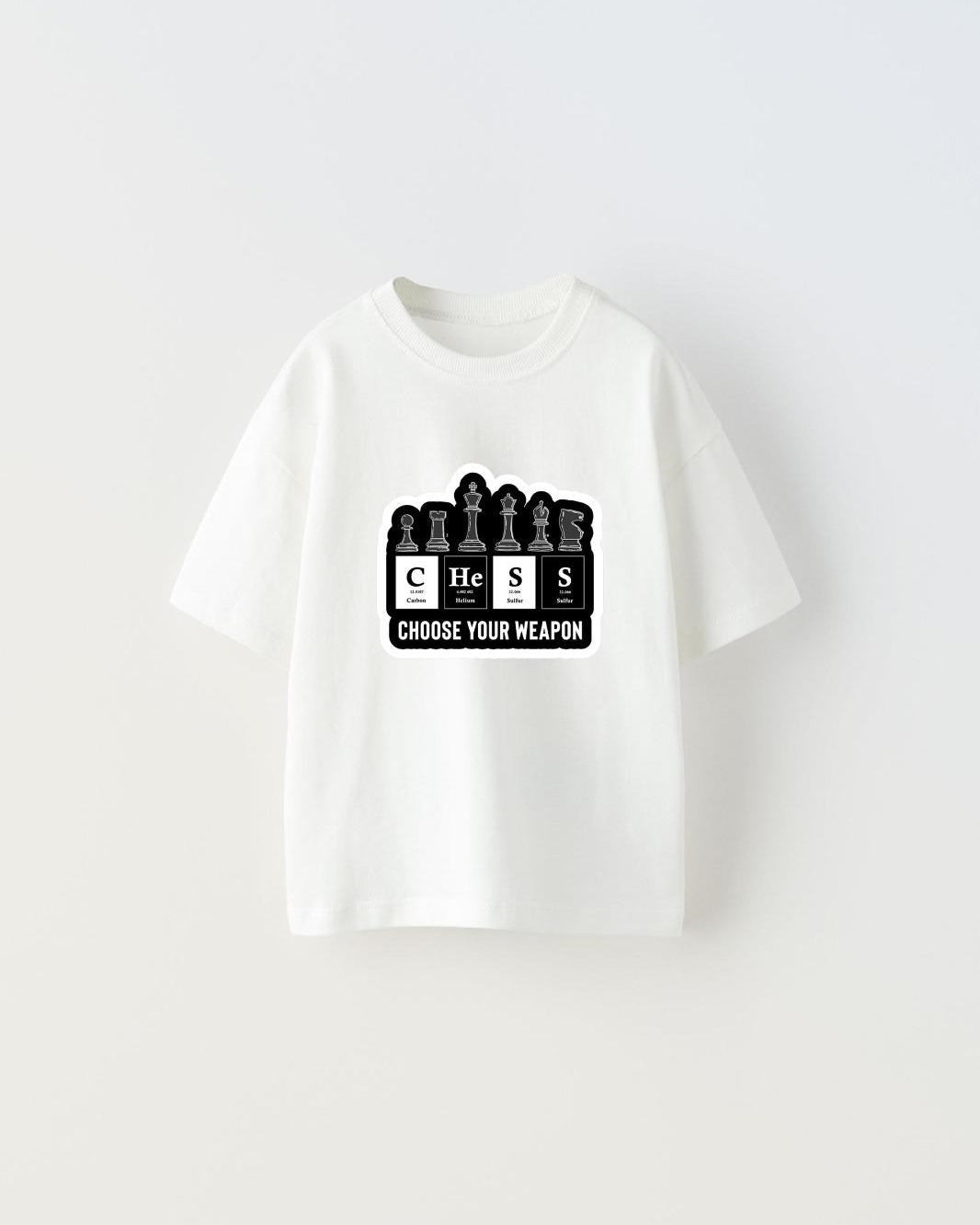 Choose Your Weapon Yazılı Satranç Tasarım Baskılı Beyaz Çocuk T-Shirt