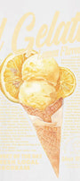 Kadın Oversize Tişört Gelato Lemon Baskılı Beyaz – Bisiklet Yaka, %100 Pamuk Compact Süprem 24/1