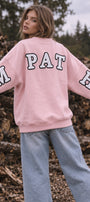 Kadın Oversize Sweatshirt Empathy 3D Baskılı Pembe – Bisiklet Yaka, 3 İplik Şardonlu Polar