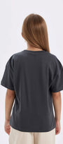 Extra Fun Yazılı Alevli Kalp Tasarım Baskılı Gri Çocuk T-Shirt