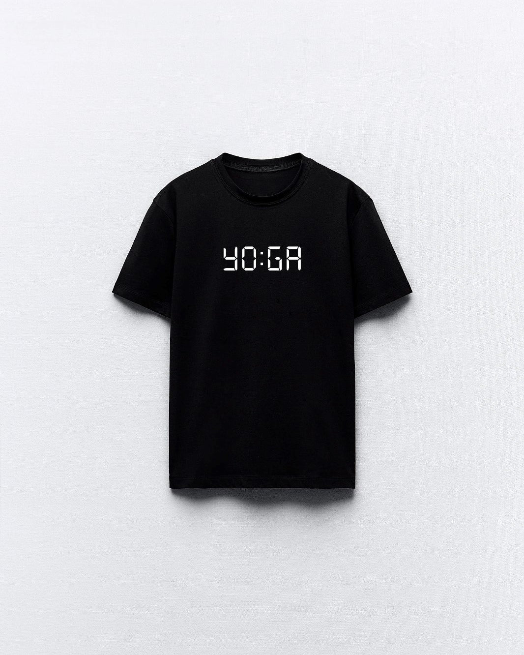 Yoga Yazı Baskılı Siyah Kadın T-shirt