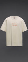 Bisiklet Yaka The Light Of The Embers Baskılı Beyaz Oversize Erkek T-shirt