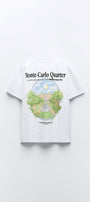 Monte Carlo Yazılı Beyaz Kadın T-Shirt