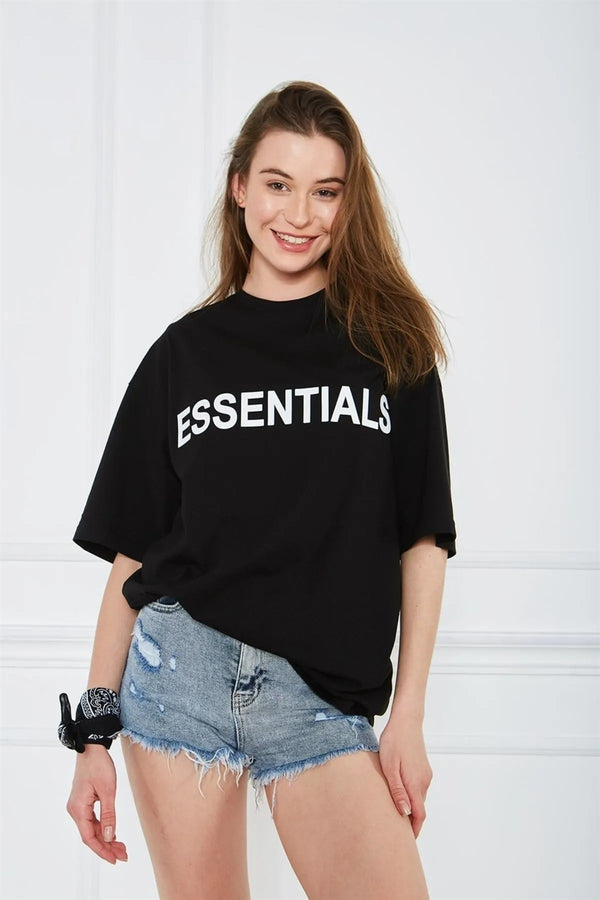 Oversize Unisex Essentials Baskılı T-Shirt