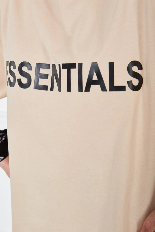 Oversize Unisex Essentials Baskılı T-Shirt