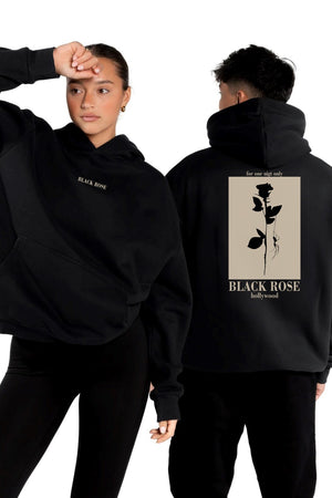 Black Rose Baskılı Unisex Oversize Sweatshirt